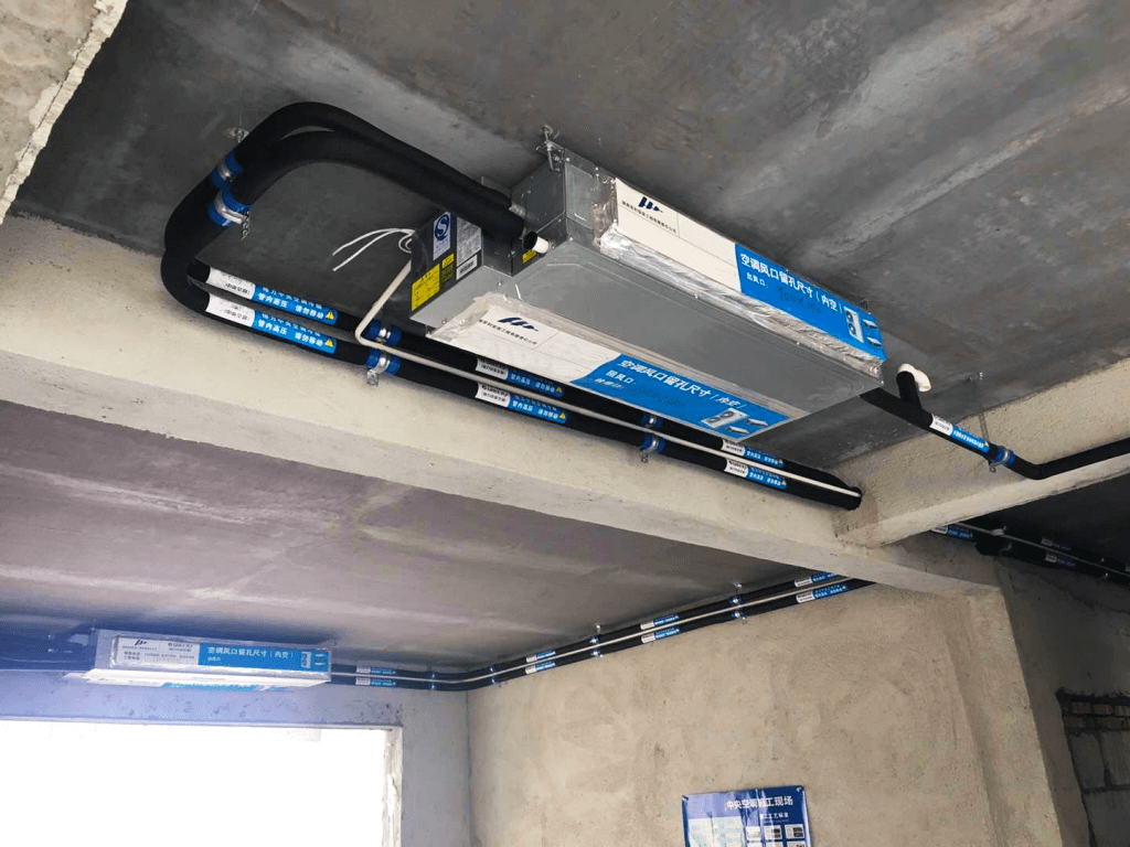 duct type indoor with pipe hangers clamps